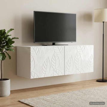 vidaXL Wandbeugel TV-kast 98 x 31 cm Hoogglans Wit Bewerkt, Huis en Inrichting, Kasten | Televisiemeubels, Minder dan 50 cm, Verzenden