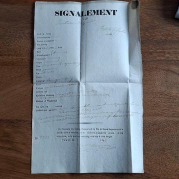 Nederland 1834 - Signalement van een gezocht persoon door de, Gestempeld