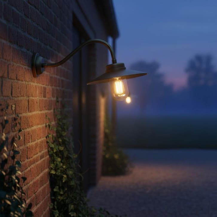 Stallamp Paddock Antiek Messing Buitenverlichting, Tuin en Terras, Buitenverlichting, Minder dan 50 watt, Nieuw, Aluminium, Wandlamp