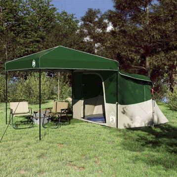 vidaXL Camping Tent Set met dak met opslag 2 pcs Groen, Verzenden, Nieuw, Tot en met 2