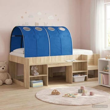 vidaXL Bedtunnel 2 st Blauw Polyester, Verzenden, Nieuw, Blauw