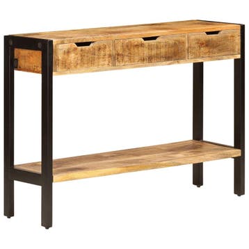 vidaXL Dressoir met 3 lades 110x35x75 cm massief mangohout, 100 tot 150 cm, Verzenden, Nieuw, 25 tot 50 cm