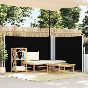 vidaXL Windscherm uittrekbaar 120x1000 cm zwart, Verzenden, Nieuw