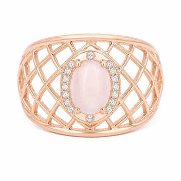 Zonder minimumprijs - Ring Verguld Quartz - Diamant - 18k, Nieuw