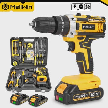 MELLWIN Accu Klopboormachine Set 25+3 Nm Koppel - 10mm Klopb, Verzenden, Nieuw