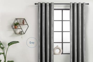 Lifa Living - Fluwelen Gordijnen - 150 x 250 cm - Grijs -, Huis en Inrichting, Stoffering | Gordijnen en Lamellen, Verzenden, Nieuw
