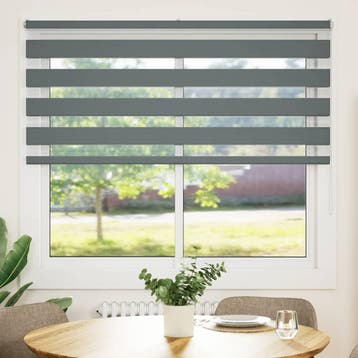vidaXL Zebra rolgordijn 155x150 cm stofbreedte 150,9 cm, Verzenden, Nieuw, Grijs