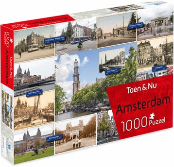 Toen & Nu - Amsterdam Puzzel (1000 stukjes) | Tuckers Fun, Verzenden, Nieuw