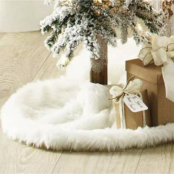 Ruhhy Kerstboom Mat - Pluizig Wit Vloerkleed - 72 cm voor..., Ophalen of Verzenden, Nieuw