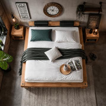 Van Schaik Eikenhof Massief Eiken Balkenbed - 140 x 210, Nieuw