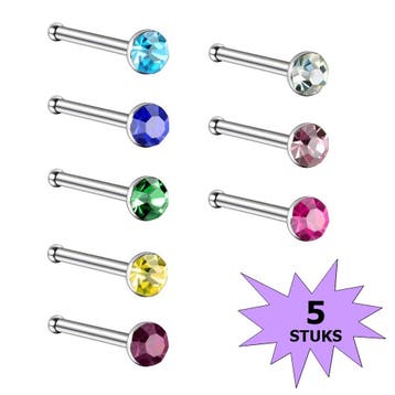 Fako Bijoux - Neuspiercing - Staafje Kristal - 3.0mm -, Sieraden, Tassen en Uiterlijk, Verzenden, Nieuw