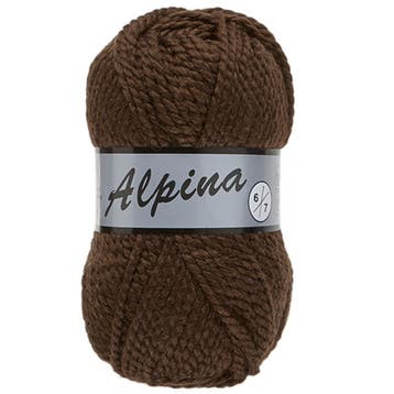 Lammy Yarns Alpina 6 - 49 Bruin - Dik Wol-Acrylgaren, Hobby en Vrije tijd, Ophalen of Verzenden, Nieuw