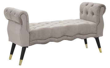 BANKJE PARIJS GRIGIA/GOUD CM 120X40X60, Huis en Inrichting, Banken | Bankstellen, Ophalen of Verzenden, Nieuw