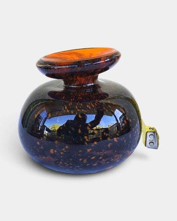 Signé - Vaas - bolvormige soliflorevaas - Glas, Antiek en Kunst
