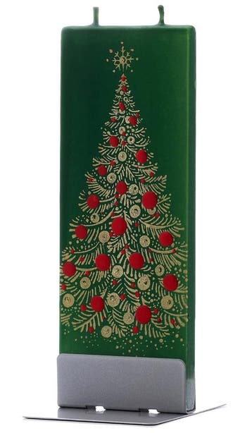Gouden Kerstboom met Rode Versieringen | FLATYZ platte ka..., Huis en Inrichting, Verzenden, Nieuw