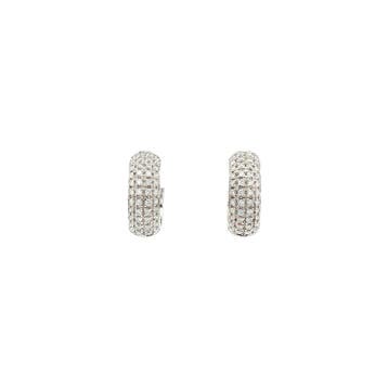 Witgouden klapcreolen met diamant 18 karaat, Sieraden, Tassen en Uiterlijk, Oorbellen, Verzenden, Zo goed als nieuw, Goud