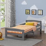 Jeugdbed / Kinderbed Arona - 90 x 200 cm - Grijs, Verzenden, Nieuw