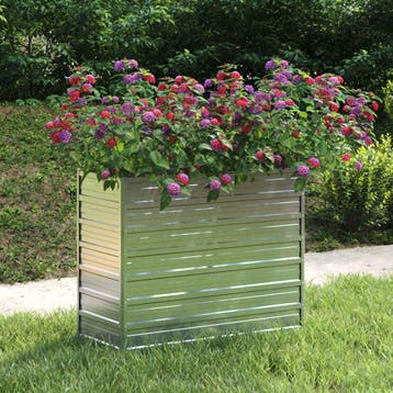 vidaXL Plantenbak verhoogd 100x40x77 cm gegalvaniseerd staal, 100 cm of meer, Verzenden, Nieuw, Metaal