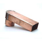 Koperen stadsuitloop 60 x 80 mm - uitloop Ø 80 mm - 33 cm, Ophalen of Verzenden, Nieuw