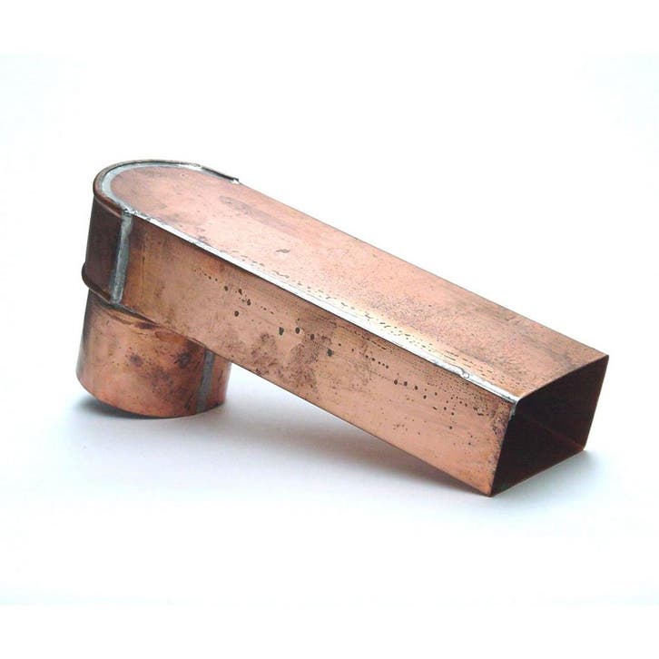 Koperen stadsuitloop 60 x 80 mm - uitloop Ø 80 mm - 33 cm, Doe-het-zelf en Verbouw, Overige Doe-het-zelf en Verbouw, Ophalen of Verzenden