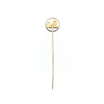 Bicolor gouden reversspeld met ING leeuw, Ophalen of Verzenden, Gebruikt, Goud, Goud