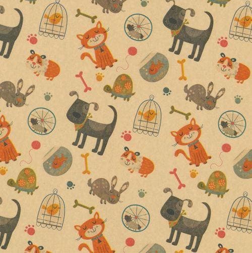 Inpakpapier Huisdieren Kraftpapier Bruin - Breedte 50 cm -, Hobby en Vrije tijd, Knutselen, Overige typen, Nieuw, Ophalen of Verzenden
