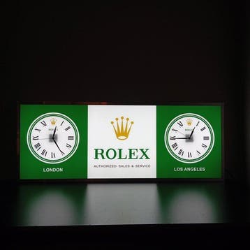 ROLEX ILLUMINATED SIGN WITH CLOCK 130cm*50cm*8,5cm - ROLEX