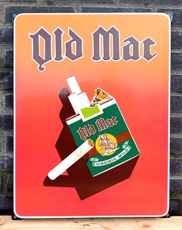 Emaille bord Old Mac Viriginia mild, Verzamelen, Verzenden, Nieuw