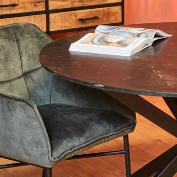 Ronde eettafel Lynn Zwart Marmer 130 cm | Starfurn, Huis en Inrichting, Ophalen of Verzenden, Nieuw