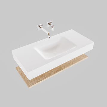 Badkamermeubel AQS Ibiza 100 cm met Washed Oak Planchet, Ophalen of Verzenden, Nieuw