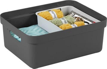 Sunware - Sigma home opbergbox 24L antraciet - 44,5 x 34,5 x, Ophalen of Verzenden, Zo goed als nieuw
