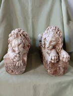 Dal modello di Canova - sculptuur, Pareja de leones, Antiek en Kunst