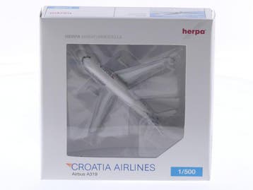 Schaal 1:500 Herpa 502047 Airbus A319 Croatia Airlines Re..., Ophalen of Verzenden, Zo goed als nieuw