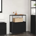 vidaXL Badkamermeubel met planken 76,5x35x95 cm zwart, Verzenden, Nieuw