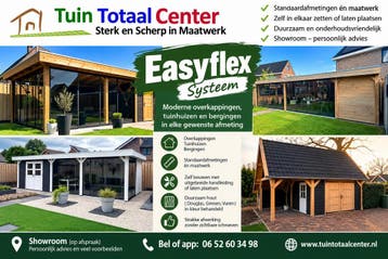 Easyflex Overkappingen, Tuinhuizen op Maat en Standaard., Tuinhuis, Verzenden, Nieuw, 500 cm of meer