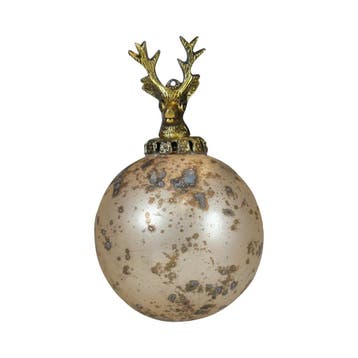 decoratie bal hert antiek goud 10cm, Huis en Inrichting, Woonaccessoires | Overige, Verzenden, Nieuw