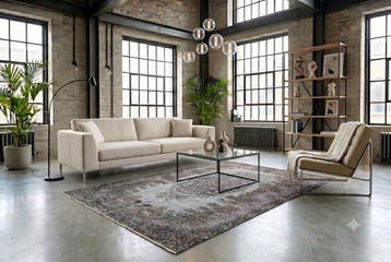Grijs vintage - Vloerkleed - 250 cm - 165 cm - met, Nieuw