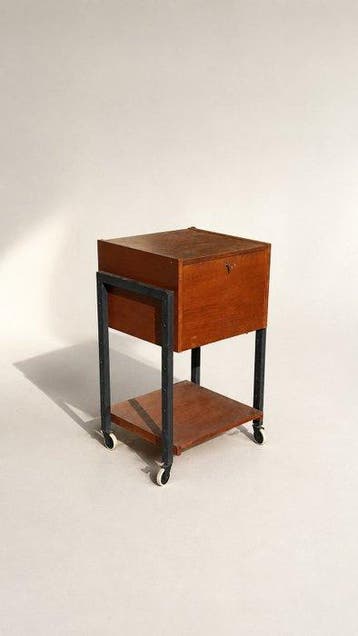Serveerwagen - Teak - Nederlandse barwagen, Antiek en Kunst