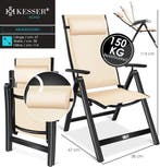 Tuinstoel - Ligstoel - Verstelbaar - Opvouwbaar - Beige - KE, Verzenden, Zo goed als nieuw