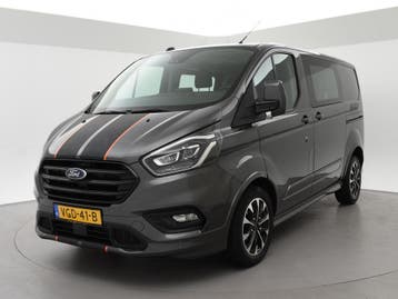 Ford Transit Custom 320 2.0 TDCI 185 PK AUT. SPORT DUBBEL CA, Automaat, Gebruikt, Euro 6, Leder en Stof