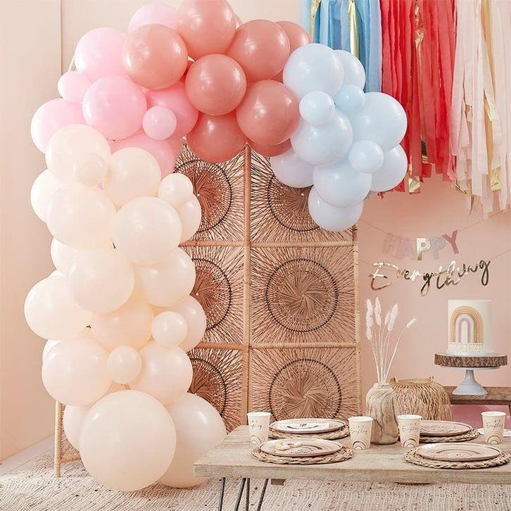 Luxe Ballonnenboog Muted Pastels Backdrop, Hobby en Vrije tijd, Feestartikelen, Nieuw, Ophalen of Verzenden