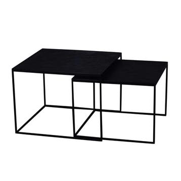 Salontafel Mangohout Carlin Set Van 2 Laag, Verzenden, Nieuw, Industriële meubels, Overige vormen