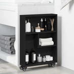 vidaXL Smalle Opbergtrolley Zwart Eiken 48 x 13 x 68 cm, Huis en Inrichting, Kasten | Boekenkasten, Verzenden, Nieuw, Overige houtsoorten