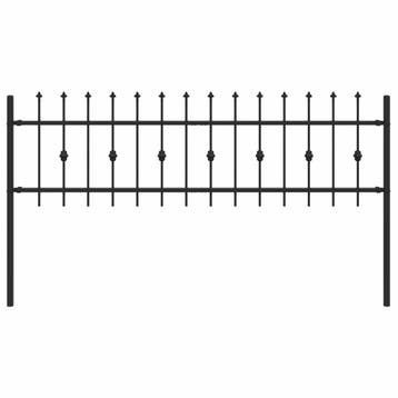 Tuinhek Staal Zwart 200cm | Tweedekansje | OP=OP, Ophalen of Verzenden, Zo goed als nieuw, IJzer, Spijlenhekwerk