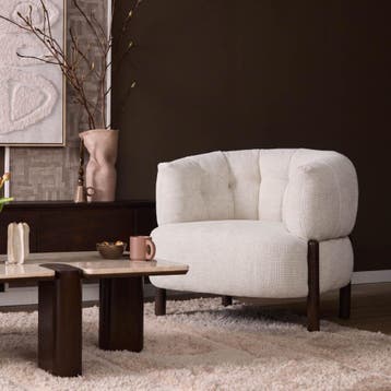 Fauteuil Feda Beige | Starfurn, Ophalen of Verzenden, Nieuw
