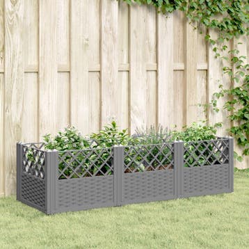 vidaXL Plantenbak met pinnen 123,5x43,5x43,5 cm polypropeen, Verzenden, Nieuw, Kunststof