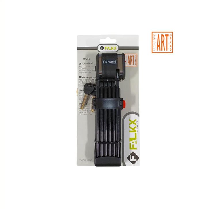 Vouwslot Falkx Kross 95cm - Zwart - ART2, Fietsen en Brommers, Fietsaccessoires | Fietssloten, Nieuw, Verzenden