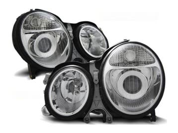 Chrome koplampen geschikt voor Mercedes E-klasse W210, Auto-onderdelen, Verlichting, Verzenden, Nieuw, Mercedes-Benz