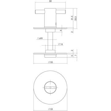 Intersteel Rozet renovatie met toilet-/badkamersluiting 5mm, Verzenden, Nieuw