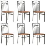 vidaXL Eetkamerstoelen 6 st MDF bruin, Huis en Inrichting, Stoelen, Verzenden, Nieuw, Bruin